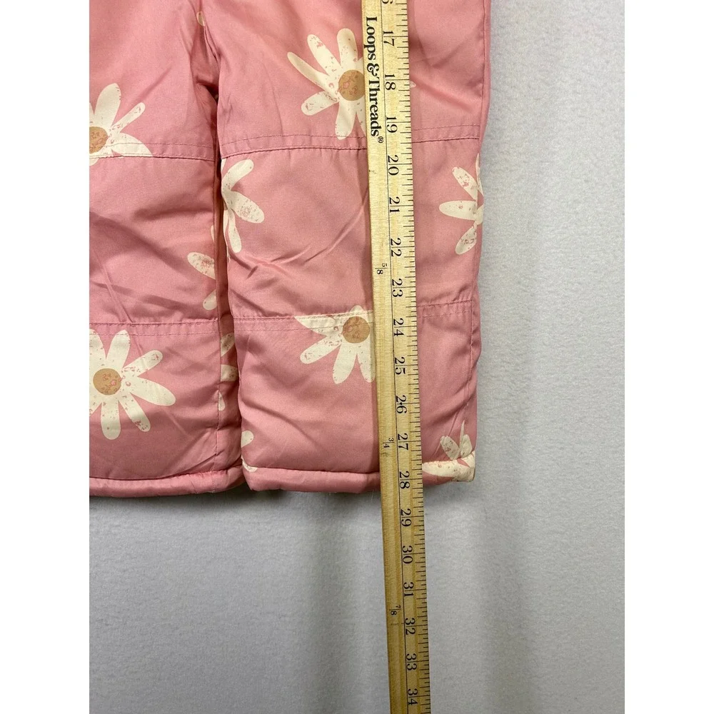 Floral Outdoor Carter's Kids 2T Pink Daisy Print Insulated Snow Bib‎ Overalls